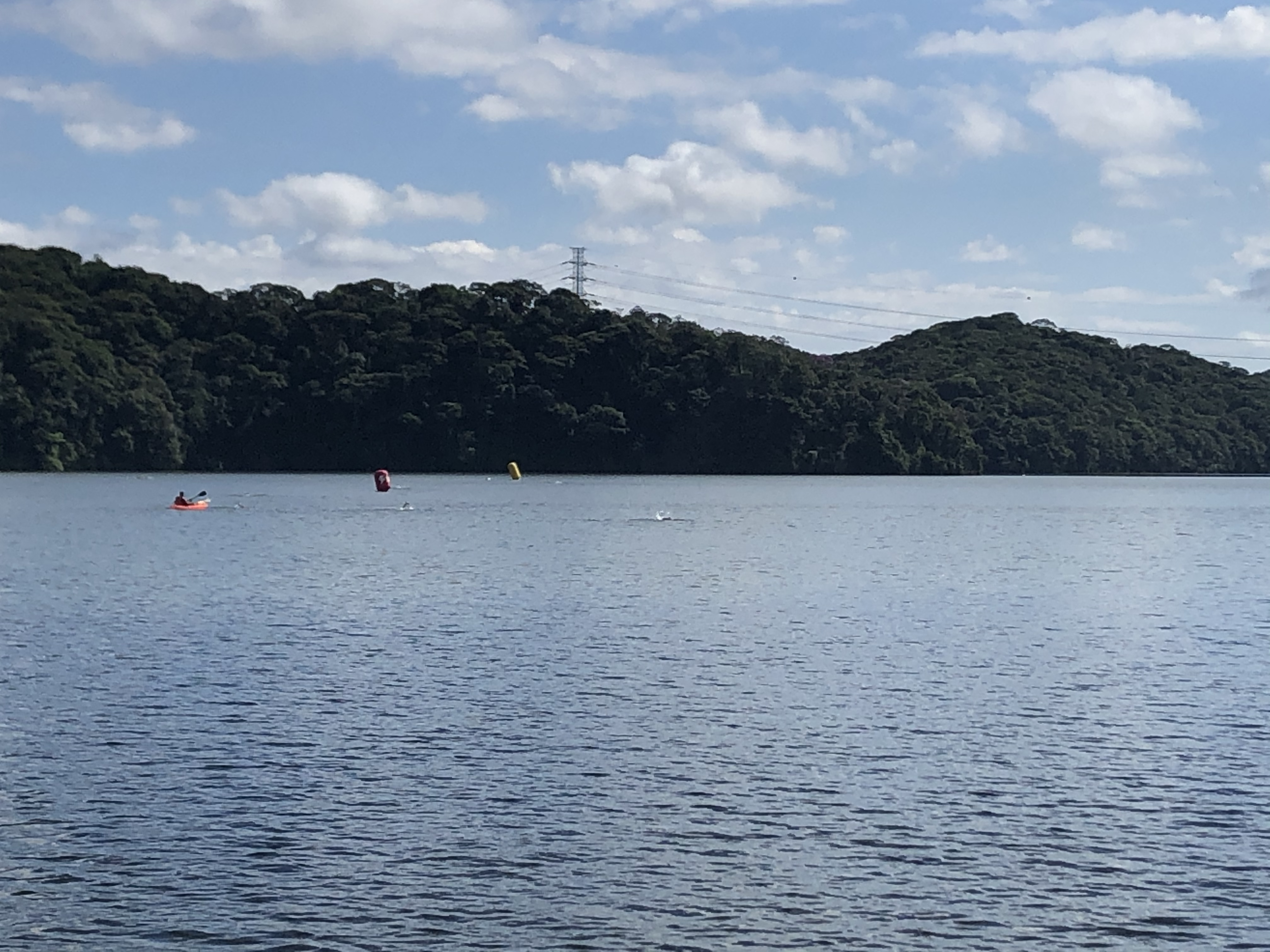 Primeira modalidade do Triathlon, natação em águas abertas na Billings CountryClub